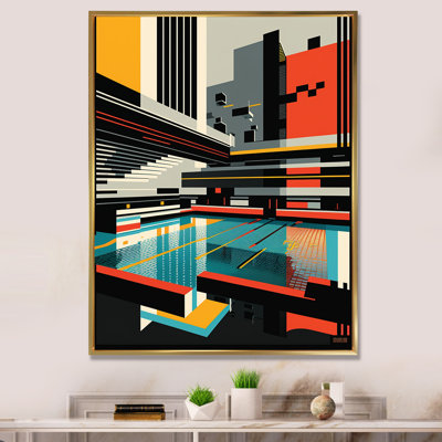 Bauhaus Retro City Architecture I - Futuristic Architecture Wall Art Prints