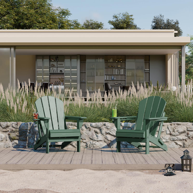 Chaise Adirondack pliante en PEHD pour patio, Vert