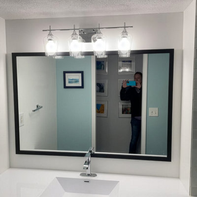 Wood Framed Mirror with Safety Backing Ideal for Bathroom / Vanity Mirror Ellis Collection
