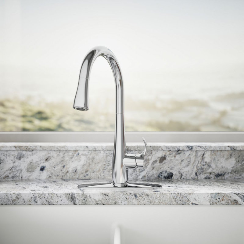 Simplice Touchless Pull-Down Kitchen Sink Faucet with Three-Function Sprayhead, Polished Chrome