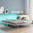 Twin Size Metal Daybed With LED And Adjustable Trundle, Pop Up Trundle-781801122