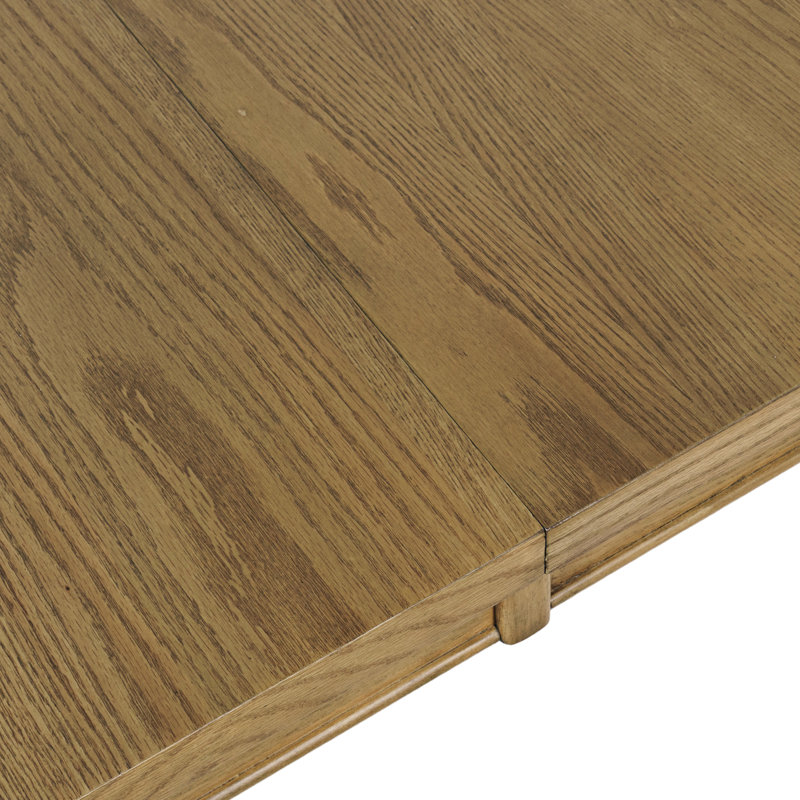 Lang Modern Transitional 72" Rectangular Dining Table With Extension - Light Brown, Brown