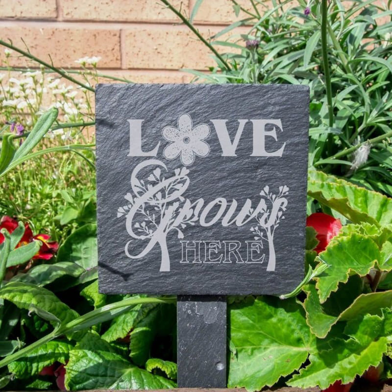 Wolfforth Stone Plants & Flowers Garden Sign