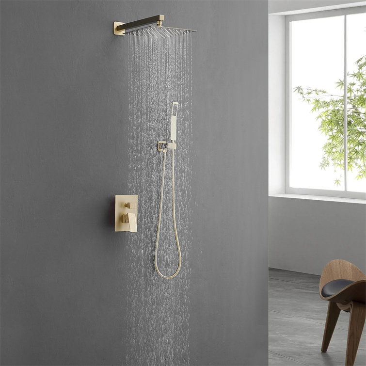 Shower System 10 Inch Bathroom Luxury Rain Mixer Shower Combo Set Wall Mounted Rainfall Shower Head And Handheld System Shower Faucet Set