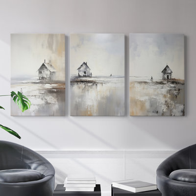 Sea and Shore  Series  CXXXIX  -Premium Gallery Wrapped Canvas Set -Ready to Hang