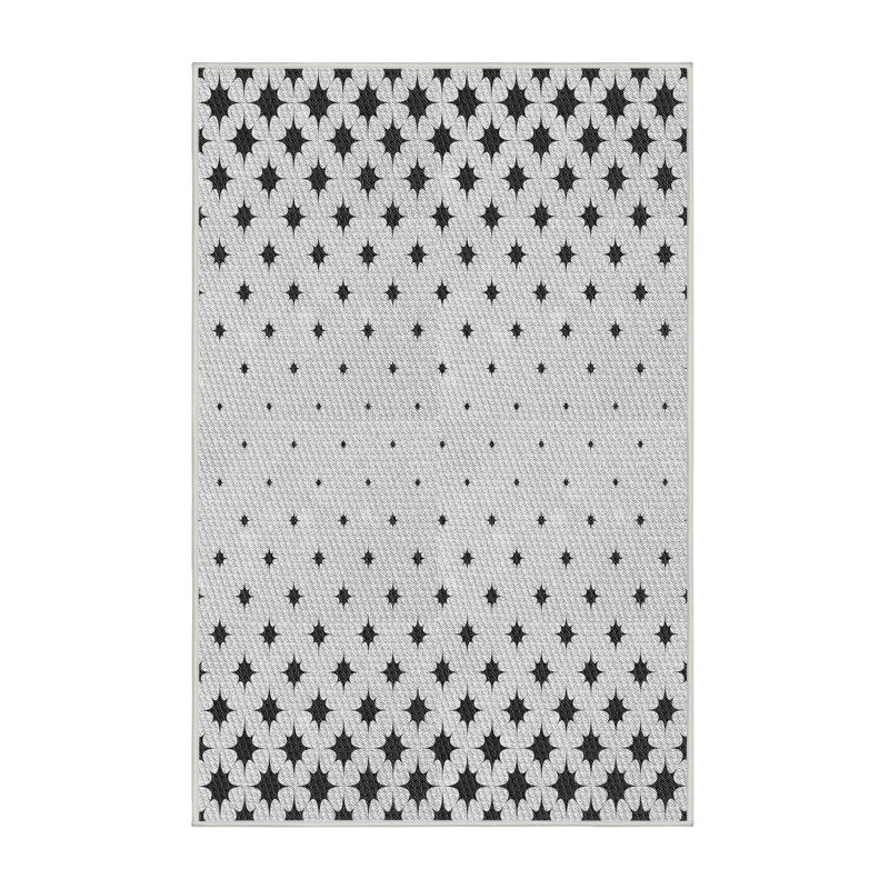 Tapis gris tissé à la machine, Rectangle 2 pi x 4 pi