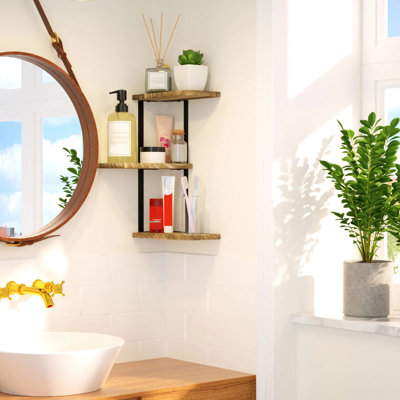 Boehmer 3 Piece Corner Shelf with Adjustable Shelves