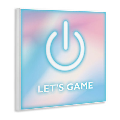 Pastel Let's Game Power Symbol Wall Plaque, design by Yass Naffas Designs