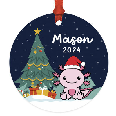 Décoration de Noël en métal sur mesure pour arbre de Noël Axolotl