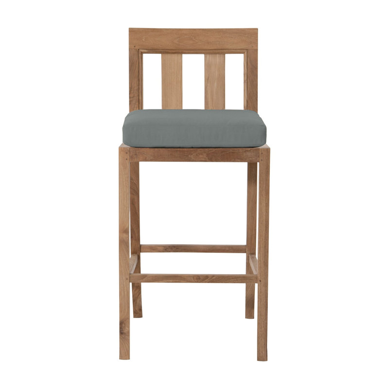 Ensemble de bar en bois massif avec tabourets Starlita, Gris anthracite