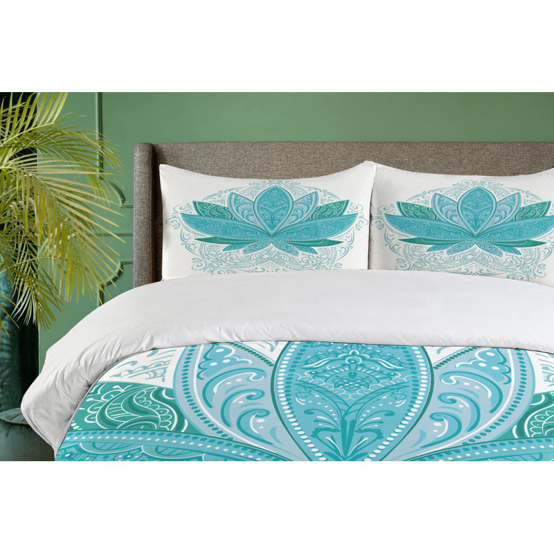 Lotus Flower Eclectic Duvet Cover, King
