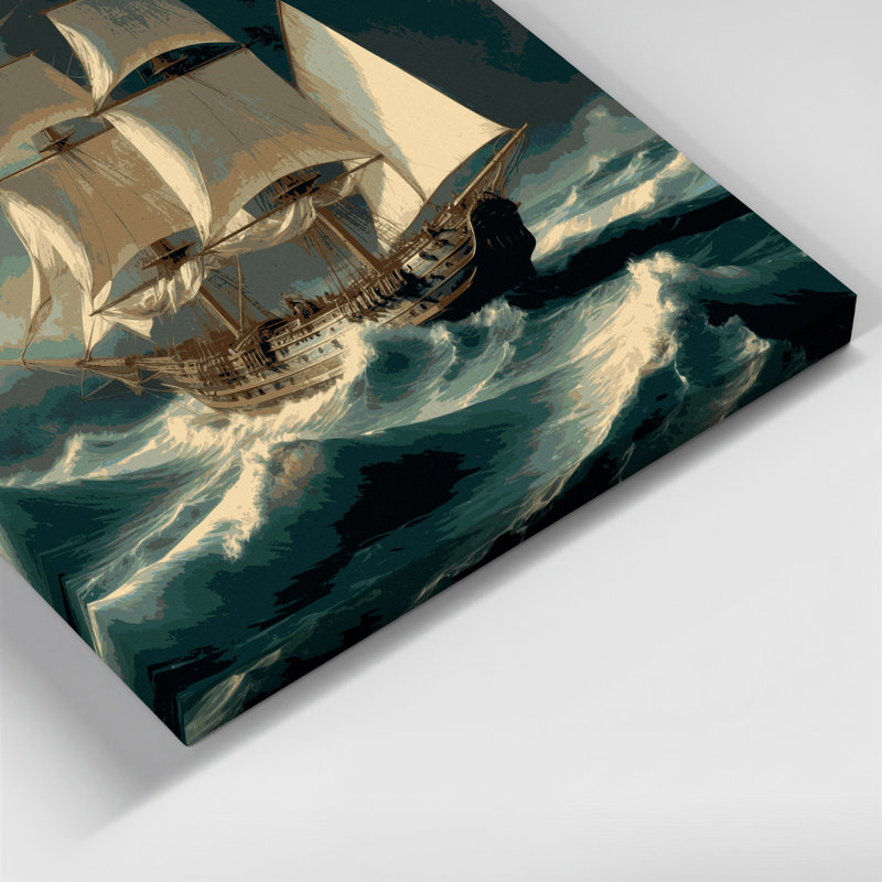 Art mural sur toile bleu nautique moderne maritime, H 20 po x l 24 po
