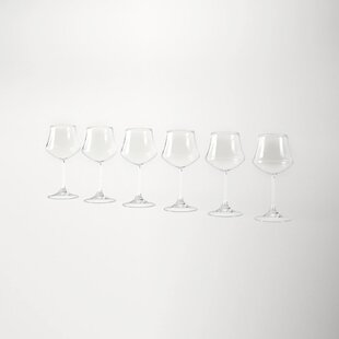 Red Co. Set of 4 Vintage 12 Fl Oz Ribbed Glass Stemmed Water Goblets in  Solid Grey