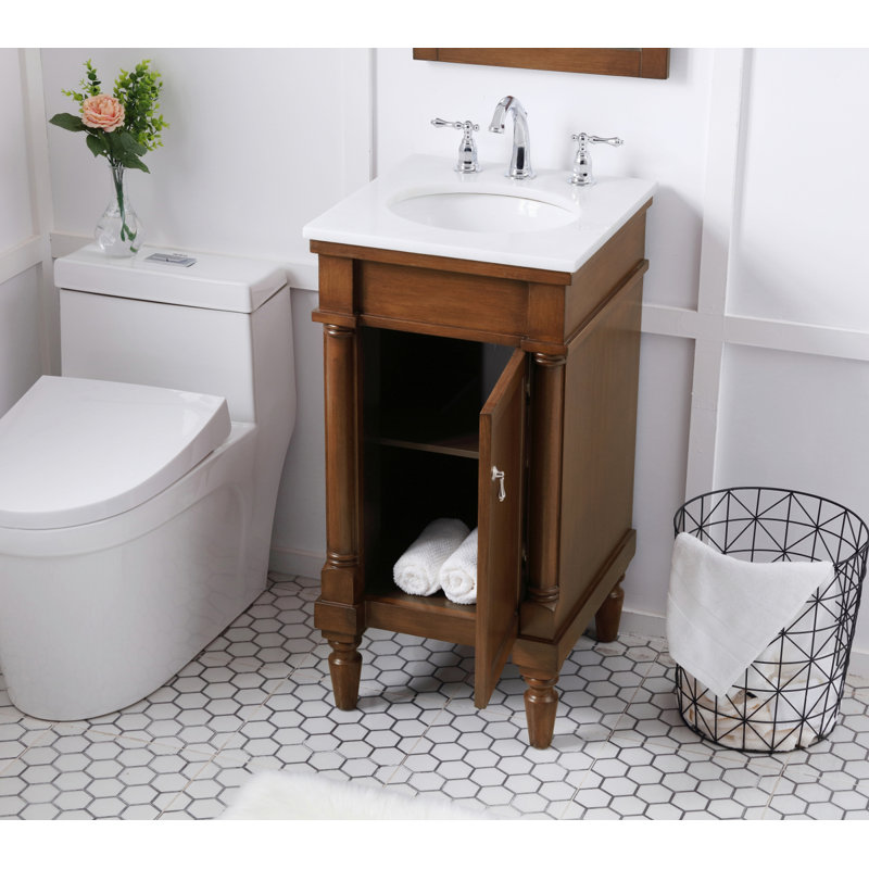 Ensemble de meuble-lavabo simple 18 po Lexington, Noyer, Blanc ivoire