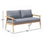 Tempo 58'' Wide Straight Teak Loveseat with Cushions