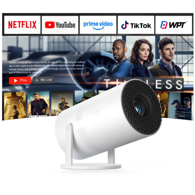 Projector With Wifi And Bluetooth, Full HD 1080P Portable Projector, 210° Rotatable Stand, Auto Keystone, Dust Removal And Heat Dissipation Design