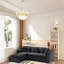 Canapé modulaire en L en chenille avec compartiment de rangement, sièges profonds, coussins décoratifs assortis, canapé rembourré moderne pour le salon, assemblage facile-1089917743