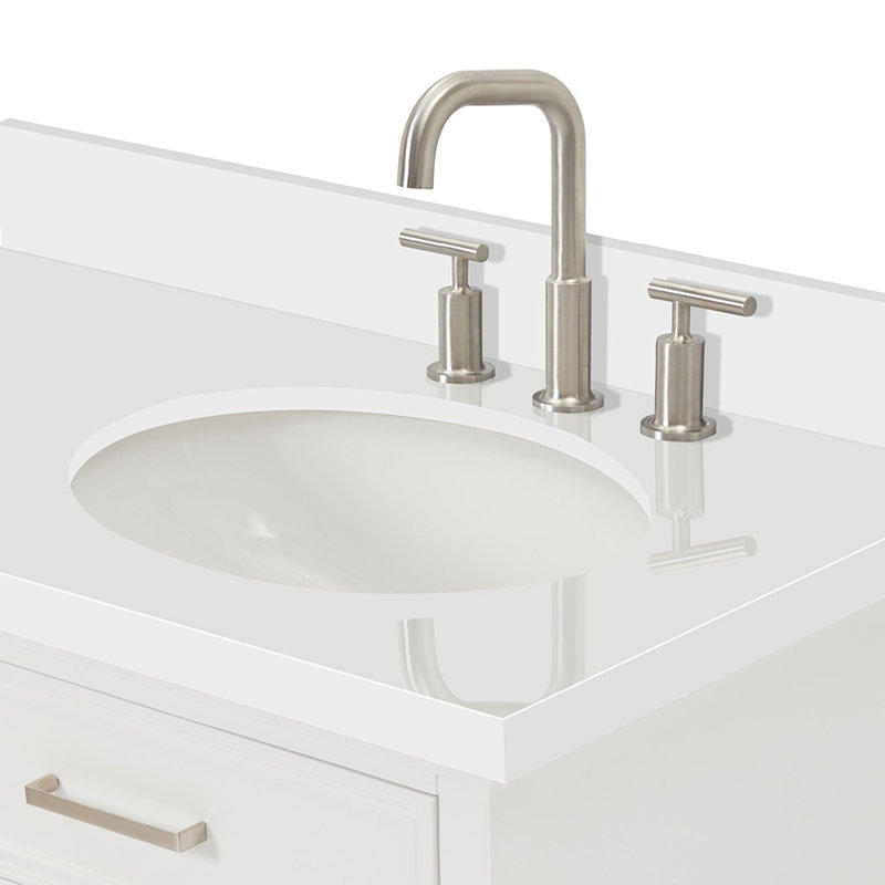 Kensington 37'' W Single Vanity, Pure White Quartz, White, 37"