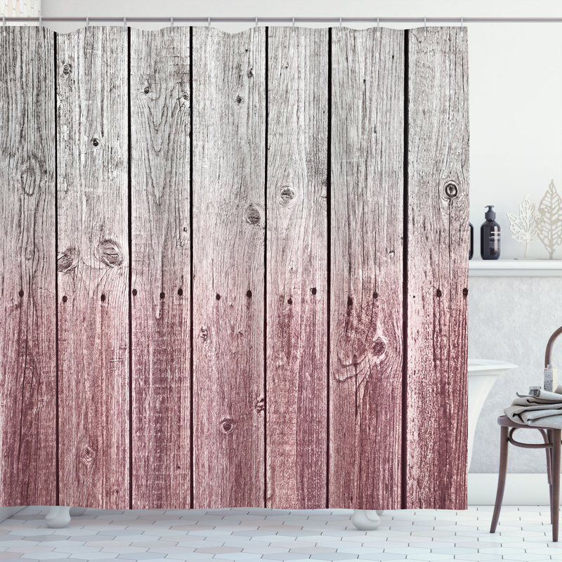 Shower Curtain with Hooks Included, 69"H x 70"W, Dried Rose