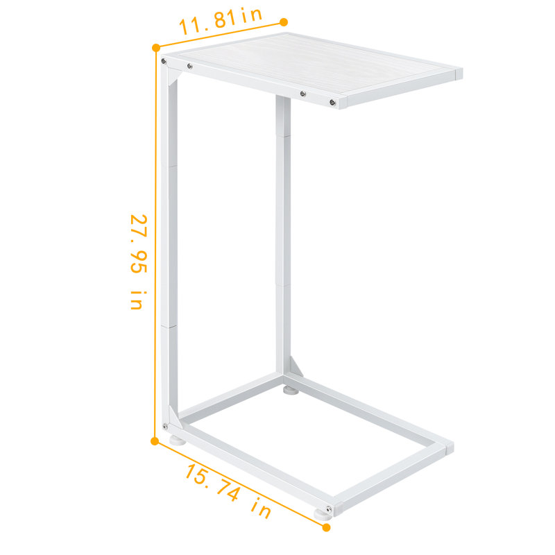 Table en C blanche surélevée, épaissie et renforcée
