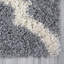 Tapis d'intérieur abstrait à poils longs gris / rayures ivoire de la collection Loft-23991424