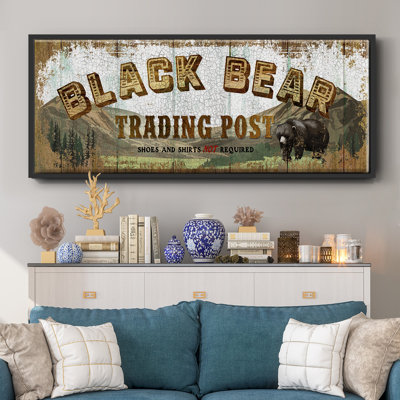 Black Bear Trading Post Framed Canvas