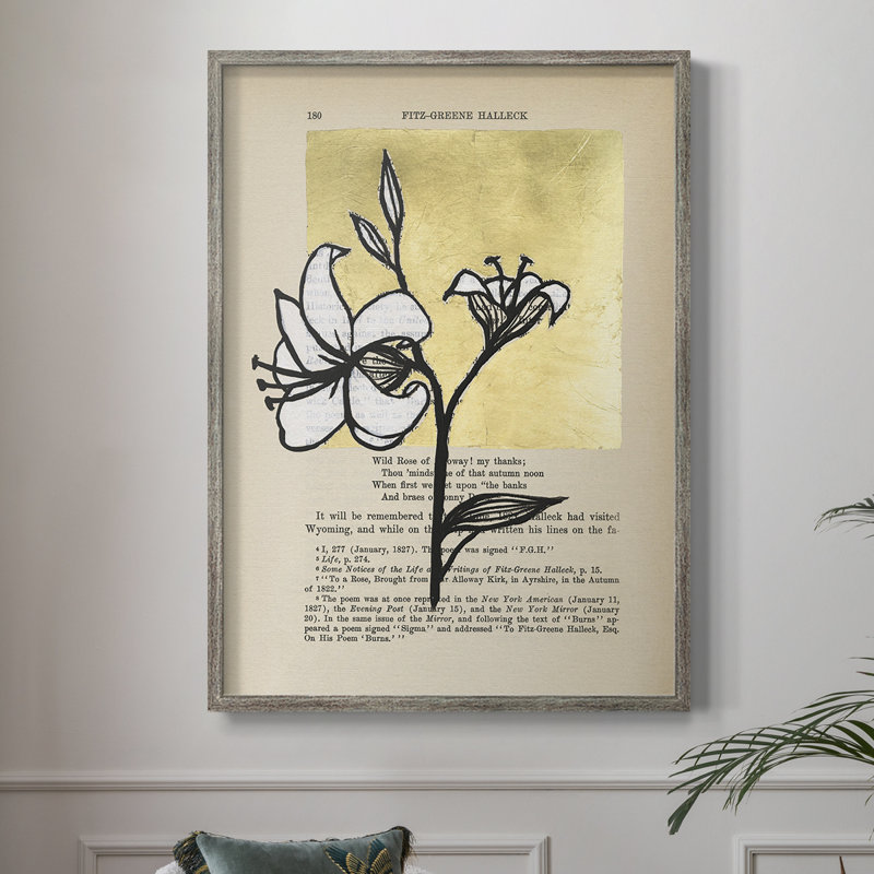 Floral Diary IV, reproduction encadrée - bois massif, H 15 po x l 12 po