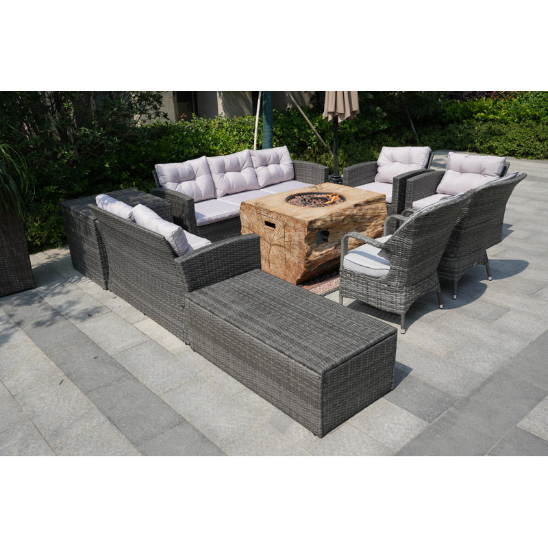 Algird 9 - Person Patio Conversation Set with Cushions