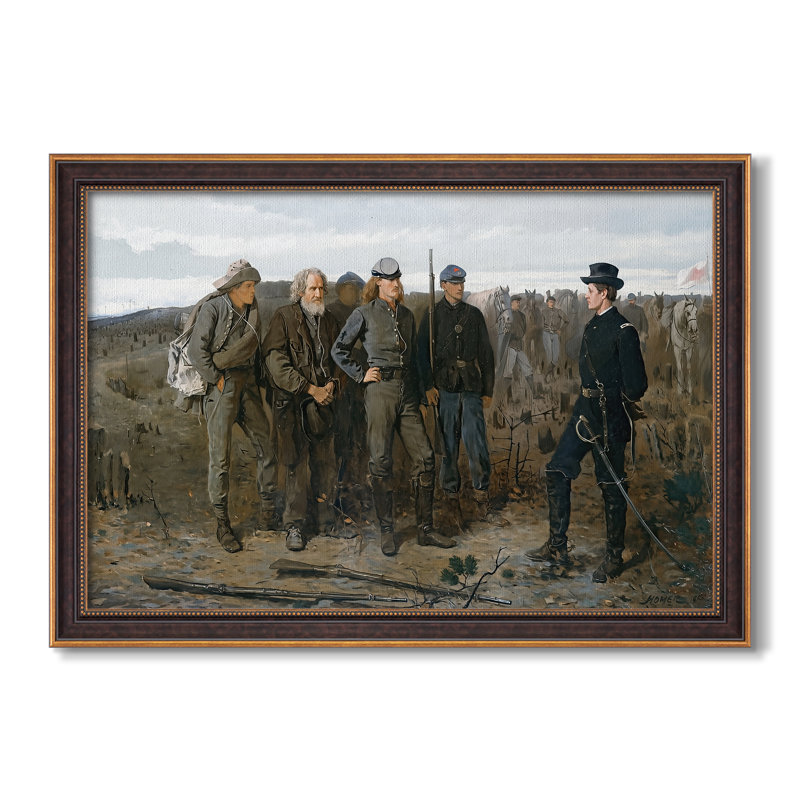 Prisoners from the Front, 1866 - Winslow Homer - Toile encadrée sur mesure, 24x34 INNER SIZE, Framed Canvas, Venetian Gold