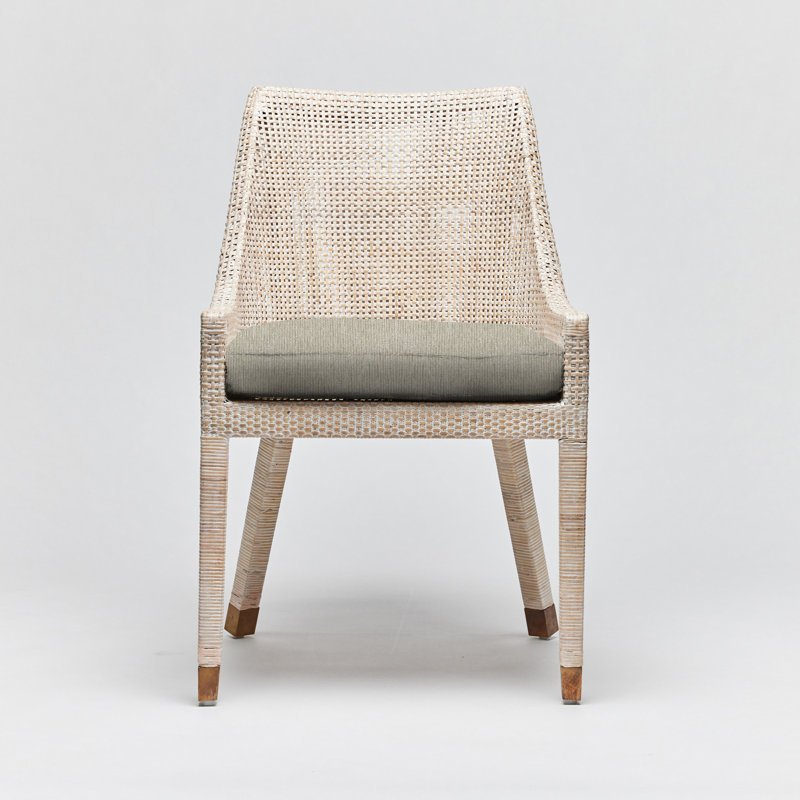 Boca Upholstered Dining Chair, White Wash, Pebble Chenille