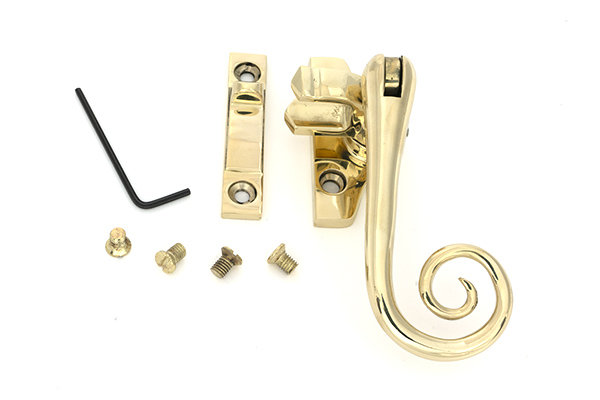 Monkeytail Night-Vent Locking Fastener (Steel Window), Polished Brass