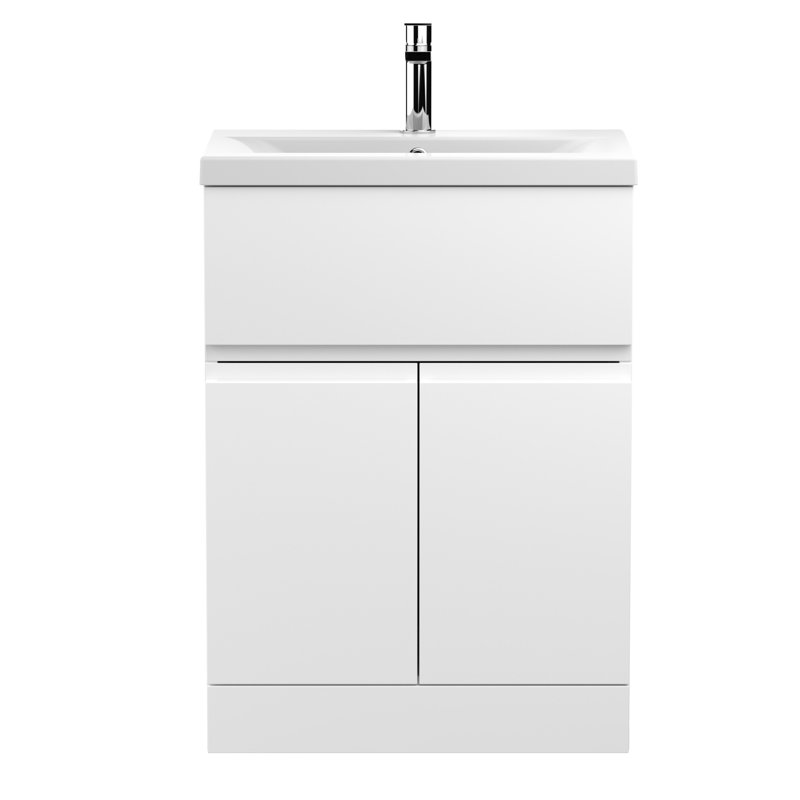 Urban 610mm Single Bathroom Vanity with Basin, Satin White