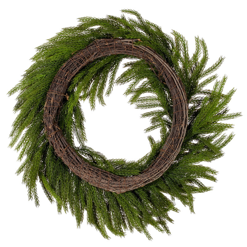 28" Green Norfolk Pine Wreath