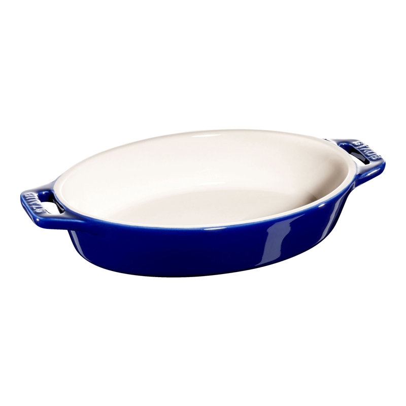 Plat ovale en céramique Staub Ceramique, cerise, 0,4 L, Bleu très foncé