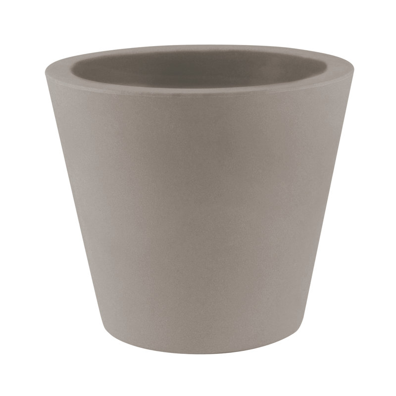 Cono High Resin Cone Pot Planter, Taupe, 15.25" H x 17.75" W x 17.75" D