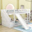 Lit superposé simple au-dessus d'un lit simple avec glissière et escalier de rangement Derica par Harriet Bee-1584166815
