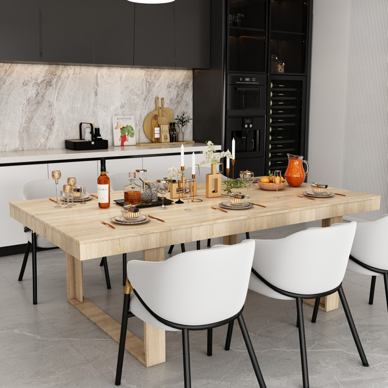 Table de salle à manger rectangulaire Pokorny, Brun, H 29,4 po x L 86,8 po x l 47,2 po