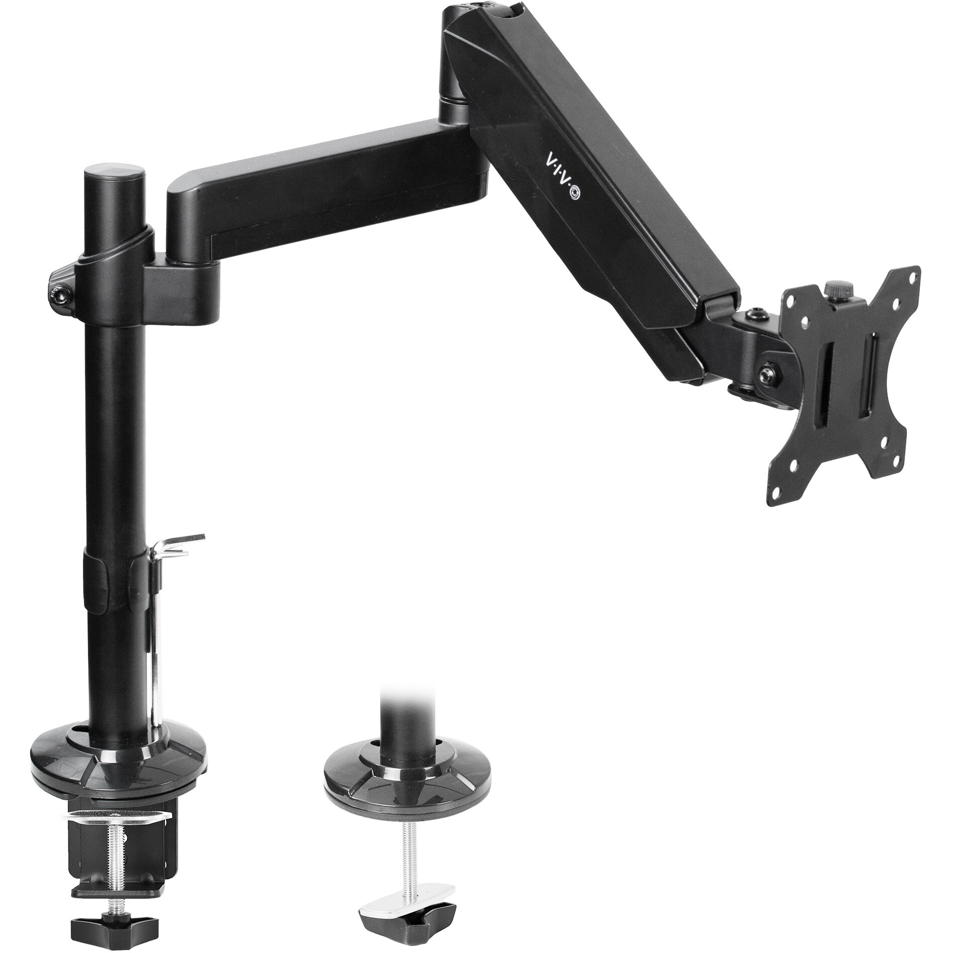 ApexDesk Dual Monitor Arm Desk Mount – Adjustable Height Gas Spring – VESA  Mount with C Clamp & Mounting Base – Computer Monitor Stand for Screen up