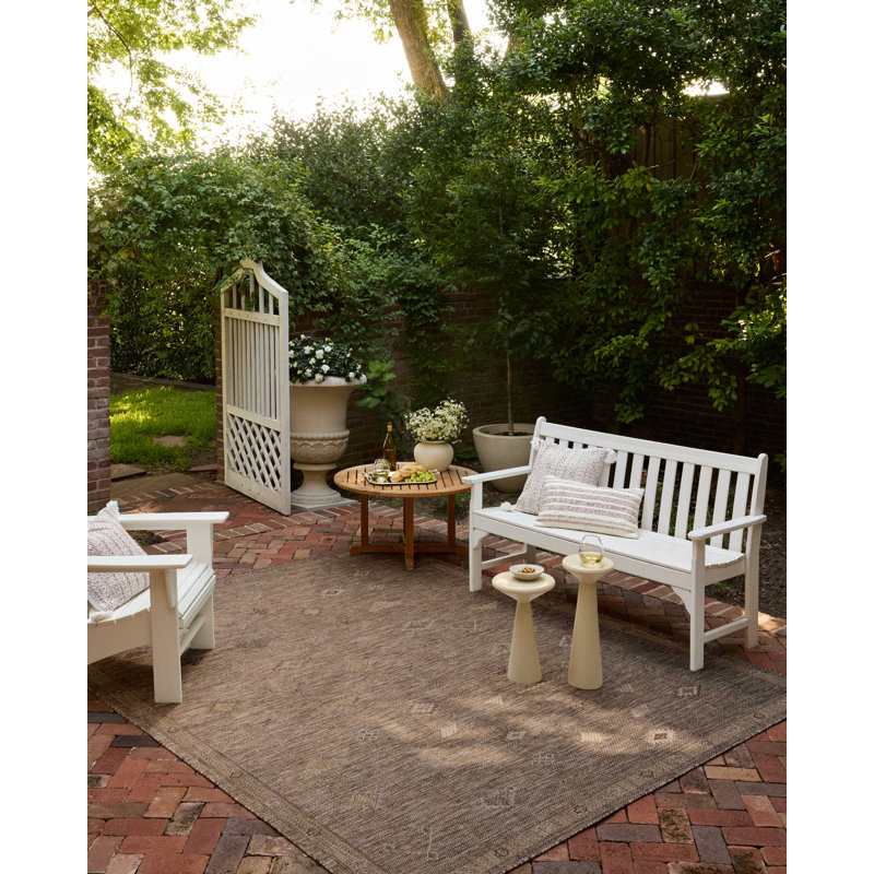 Gracie Oaks Altia Natural / Sand Indoor / Outdoor Area Rug, Rectangle 9'2" x 13'