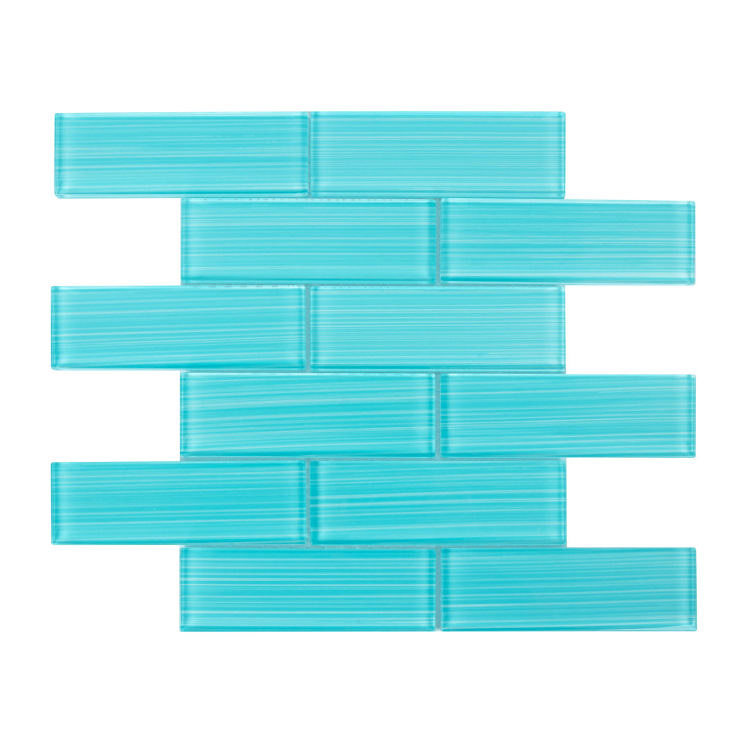 Premium Hand Painted 2" x 6" Glass Mosaic Subway Tile WS Tiles® 