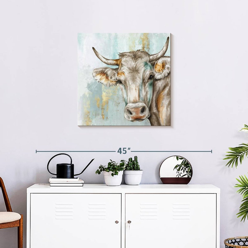 Brampt Headstrong Cow I, 24" H x 24" W