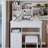 37" Middle Size Left Drawer Desktop Vanity Table + Cushioned Stool, Extra Large Right sliding mirror, Multi Layer High Capacity Storage, Practical Fashionable Dresser, Suitable For Large Space-604393886