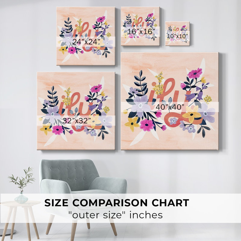 «Bloomin 'Love II» sur toile, H 40 po x l 40 po x P 1,5 po