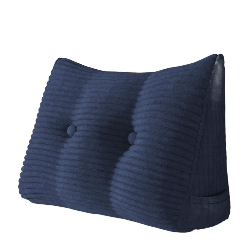 Corduroy Backrest Pillow, 50cm H x 60cm W, Deep Blue