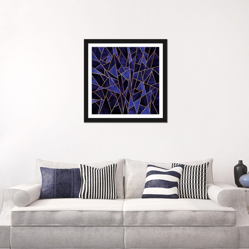 « saphir », impression sur toile tendue en mauve, H 24 po x l 24 po x P 1 po, Papier d'art encadré noir, Blanc