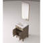 20 po De salle de bain en chêne gris avec comptoir en acrylique à la main et miroir