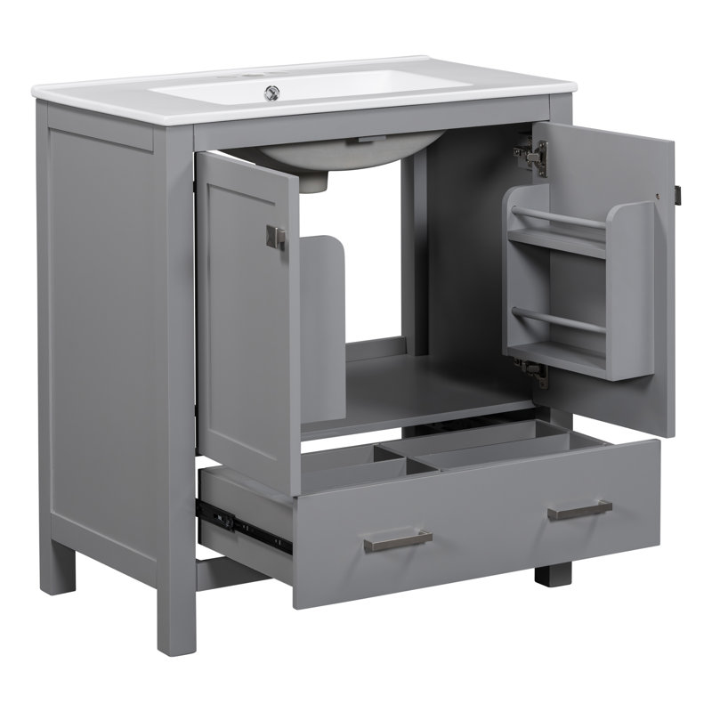Ensemble de meuble-lavabo simple 30 po avec plateau en céramique Clerence