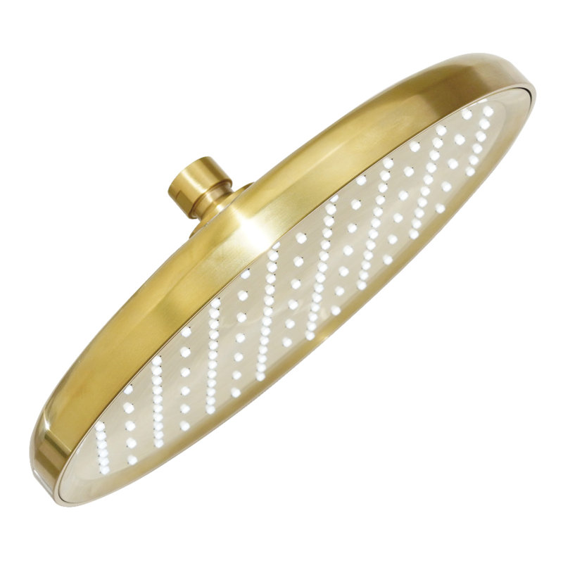 Pomme de douche à pluie ronde Kingston Slenderain 10 po Kingston, Laiton brossé