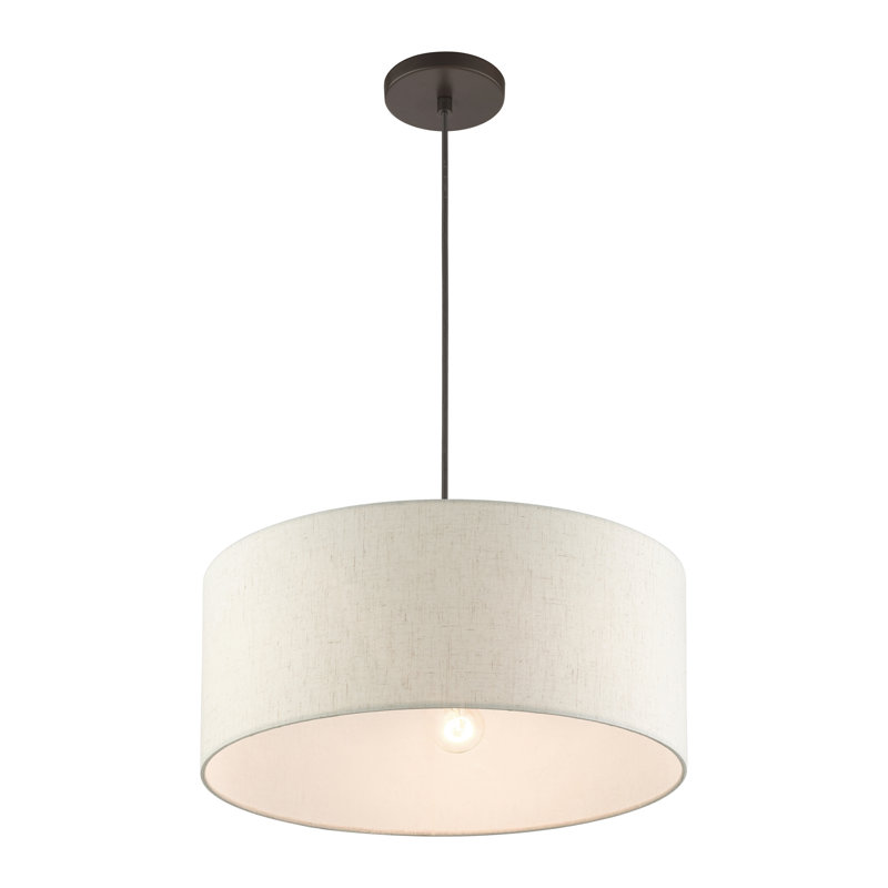 Swarey 3 - Light Drum Pendant, English Bronze, Oatmeal