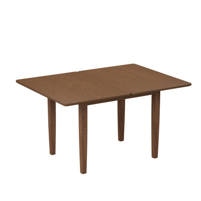 Table de salle à manger extensible de 51 po en bois massif, conception à abattant rotatif avec finition noyer, table de cuisine de style campagnard pour 4 à 6 petits appartements, assemblage facile (table seulement)